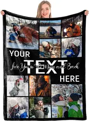 Custom Blanket With Photo Text Personalized Blanket Custom Gift Blanket Soft For Family Friends Father Mother Birthday Wedding