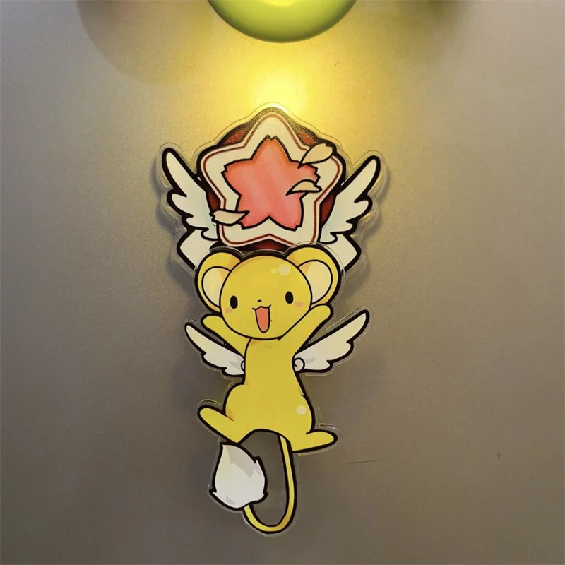 Anime cardcaptor sakura kinomoto sakura cosplay prop geladeira ímã acrílico emblema rotativo modelo ornamento acessórios bonitos