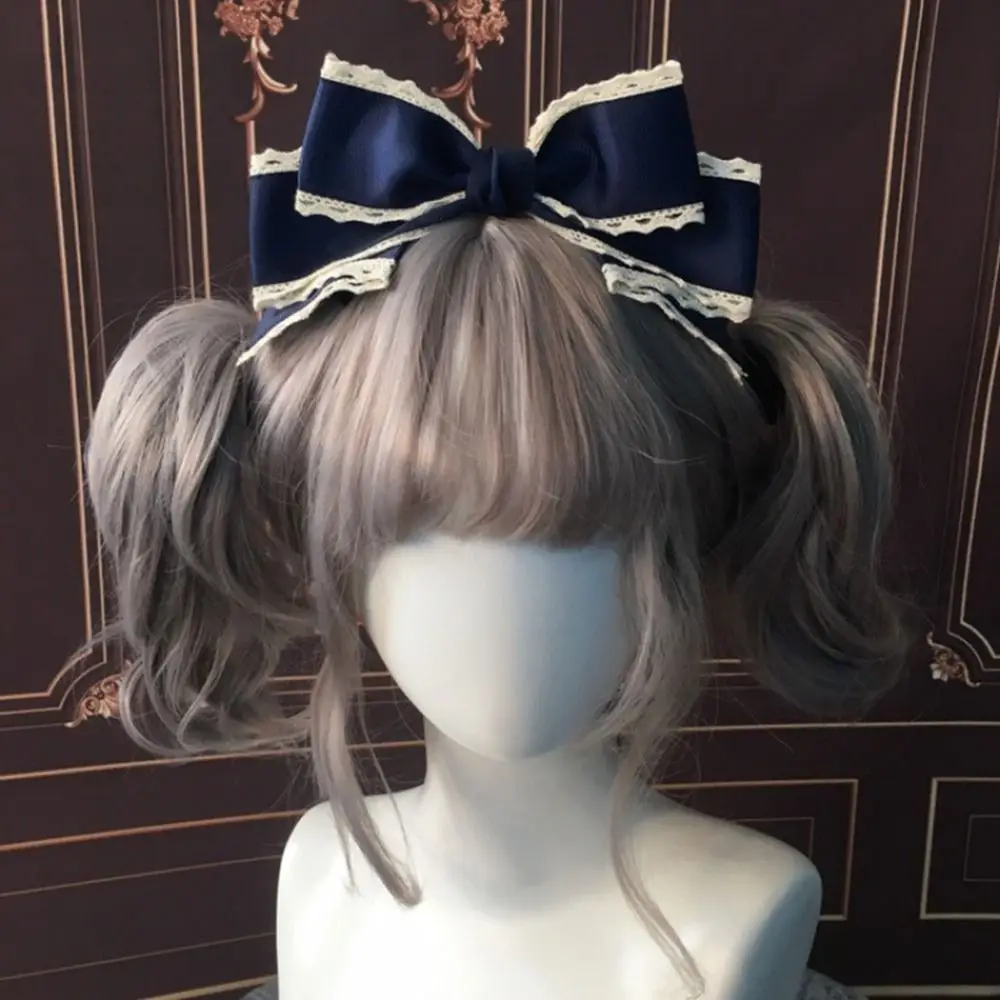 1PC Nette Lolita Stirnband Bowknot Haar Clip Süße Lolita Cosplay Kopfschmuck Spitze Band Haarnadel Handgemachte Kopfbedeckungen Anime Haar Dekor