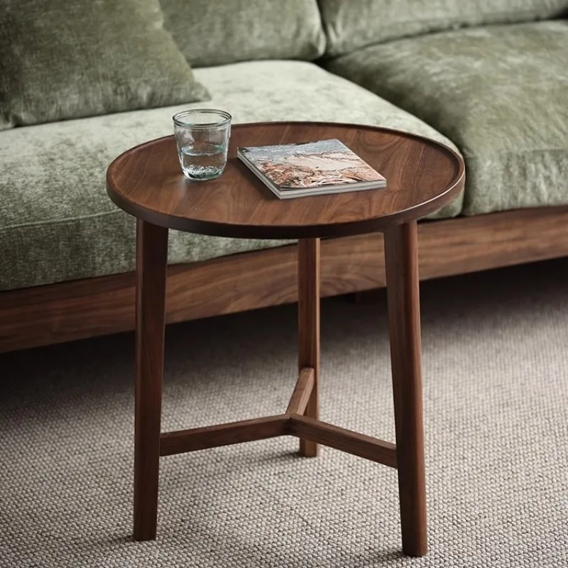 Nordic modern all-solid wood coffee table living room black walnut sofa side table casual low table