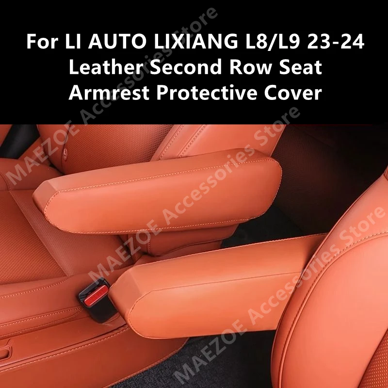 

For LI AUTO LIXIANG L8/L9 23-24 Leather Second Row Seat Armrest Protective Cover,Interior Decoration Modification Accessories