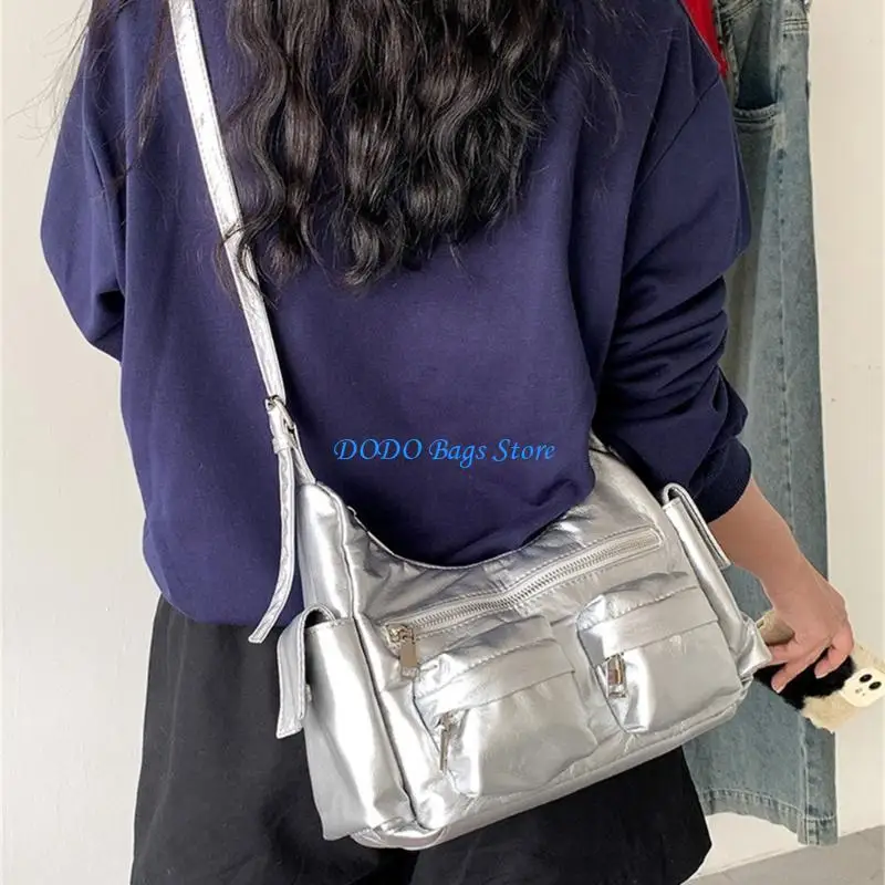 

E8FB Large Capacity Crossbody Bag For Women With Adjustable Strap PU Shoulder Bags