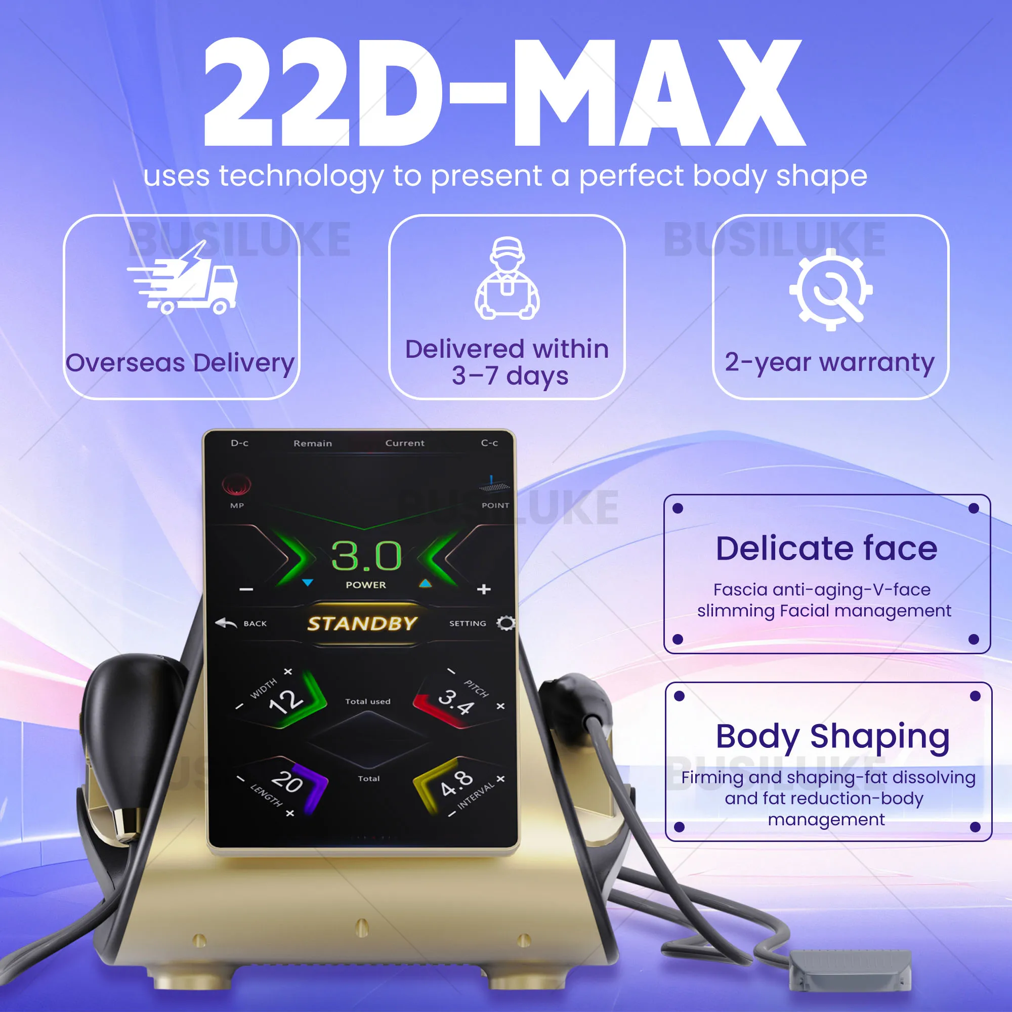 22D MAX HIFU RF Beauty Machine 13D Face Handle 18D RS Body Handle 6 78MHz Spiral RF V HIFU P HIFU HD Screen Salon Commercial Use