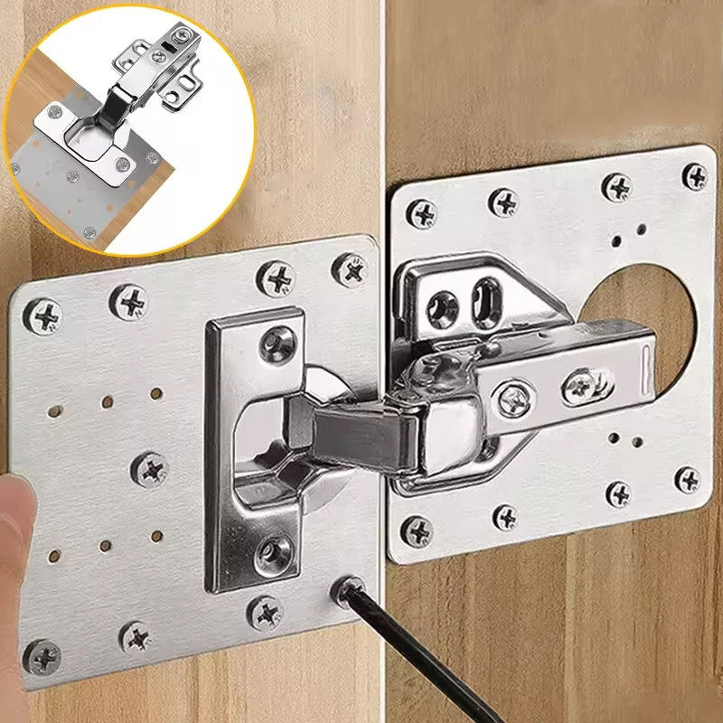 

Ремонтная пластина дверной петли шкафа из ржавой стали для крепления усиления шкафа для фиксированного повреждения с обеих сторон