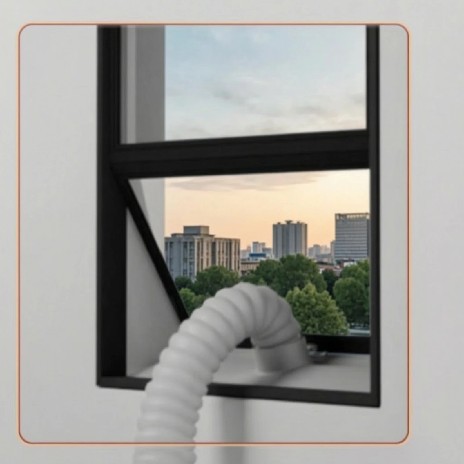 

Textile Window Seal with Hose Sleeve Soft Portable Air Conditioning Window Seal Kit Baffle White Vertical