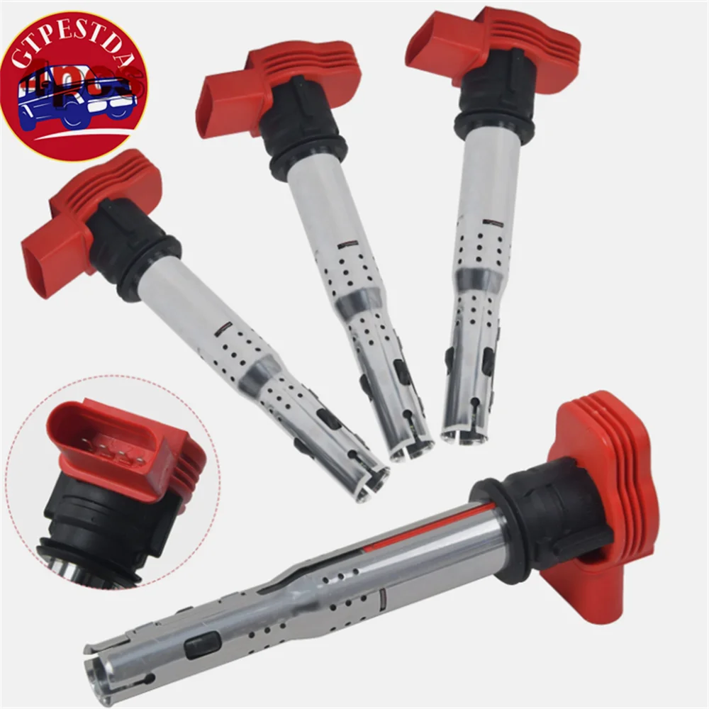 

﻿ 4pcs 06E905115 07K905715F Ignition Coil Fit For V-W Je-tta G-olf Pa-ssat Tigu-an CC For Audi-A3 A4 A5 A6 A7 A8 TT Q3 Q5 R8