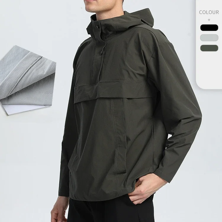 

Leisure outdoor sports jacket waterproof charging windbreaker hooded,loose fitting running suit jacket