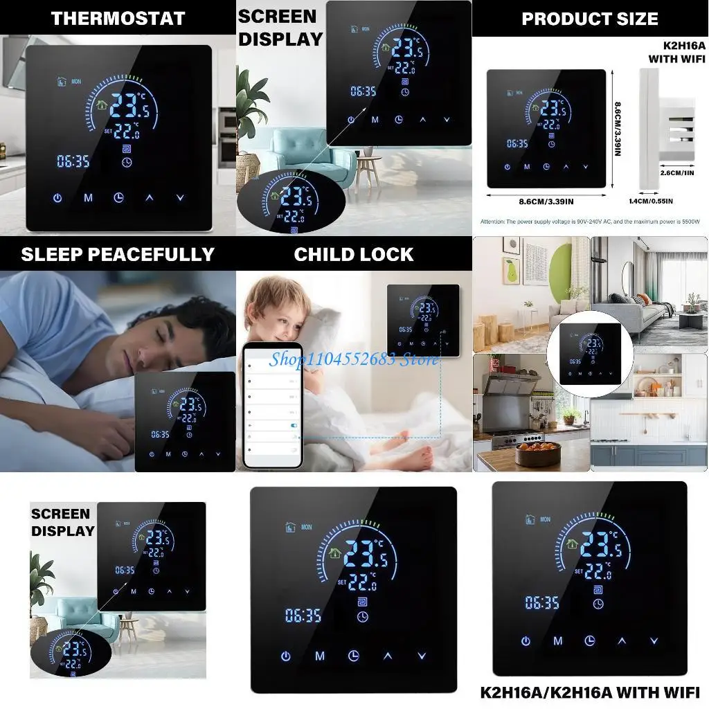 

Y6GD интеллектуальный термостат, сенсорный экран, программируемый контроллер температуры, пульт дистанционного управления
