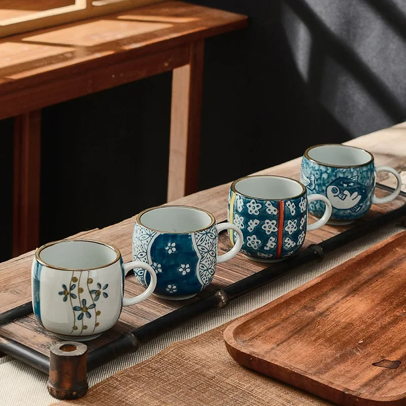 Japanese Hand-painted Ceramic Cup with Ears Creative Small Tea Cup Tea Cup Exquisite Small Coffee