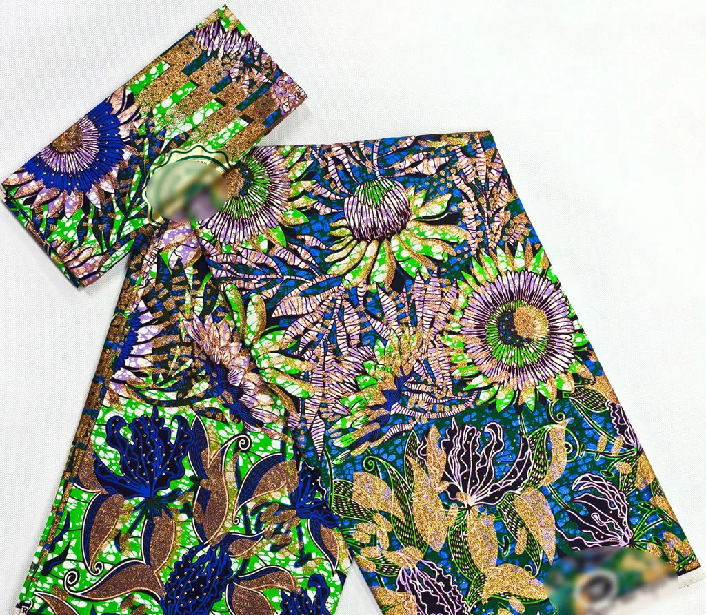 Nigerian Veritable Dutch Wax High Quality Ankara Fabrics African Real Wax With Stones 6 Yards Nigerian Sewing Women Dress