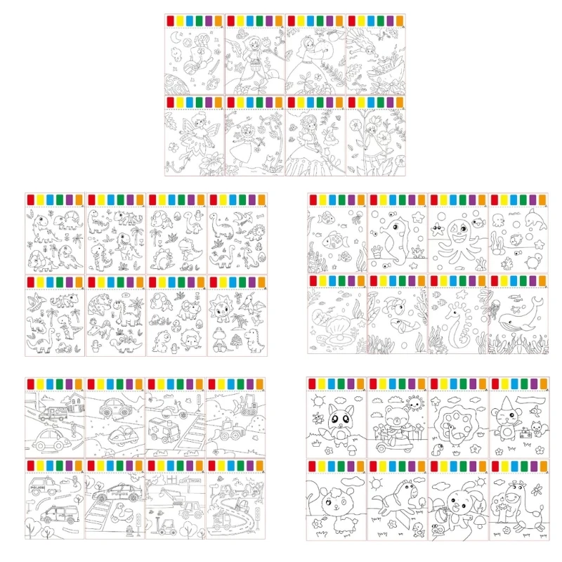 Magics สมุดระบายสีสำหรับเด็ก NonMess สีน้ำภาพวาดของเล่น DoodleBook เด็กสร้างสรรค์ Graffiti หนังสือวาดของเล่น D5QA
