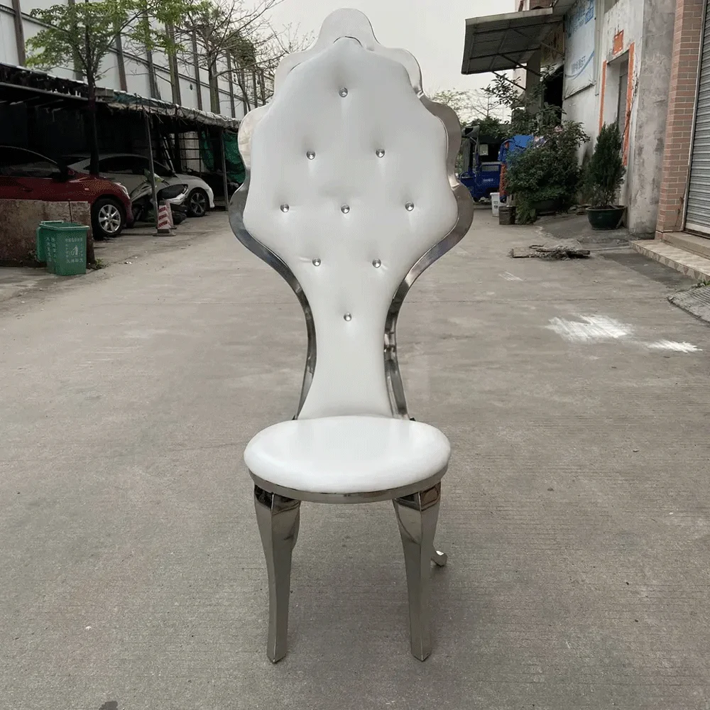 Stainless steel stackable design pattern back black dining chair for events white gold outdoor wedding chairs