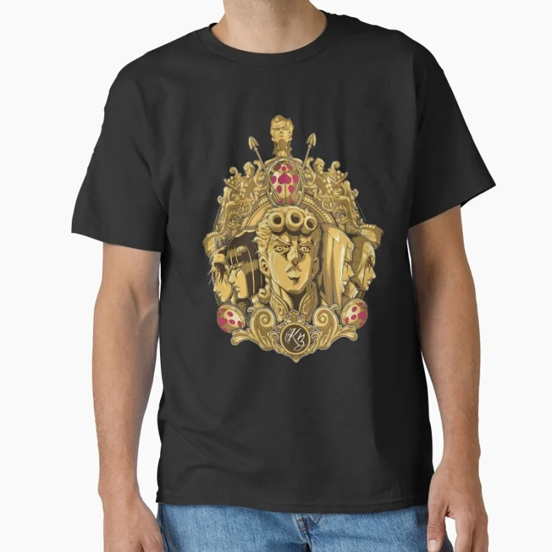 

golden wind JoJo's Bizarre Adventure Anime Gift t shirt Manga JJBA Cartoon printed Graphic Clothes Y2K clothing All size Tops