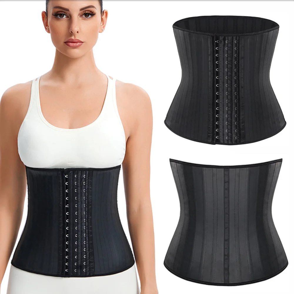 

Bright Latex Waist Trainer Belt For Women 29 Steel Bone Fitness Corset Body Shapewear Slimming Sheath Belly Girdle Plus Size