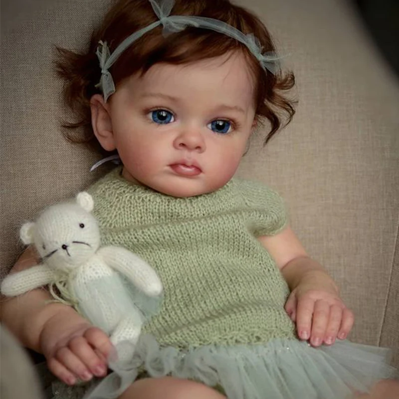 

24inch Already Painted Finished Reborn Tutti Doll Lifelike Toddler Girl Soft Touch Baby Doll 3D Skin Visible Veins