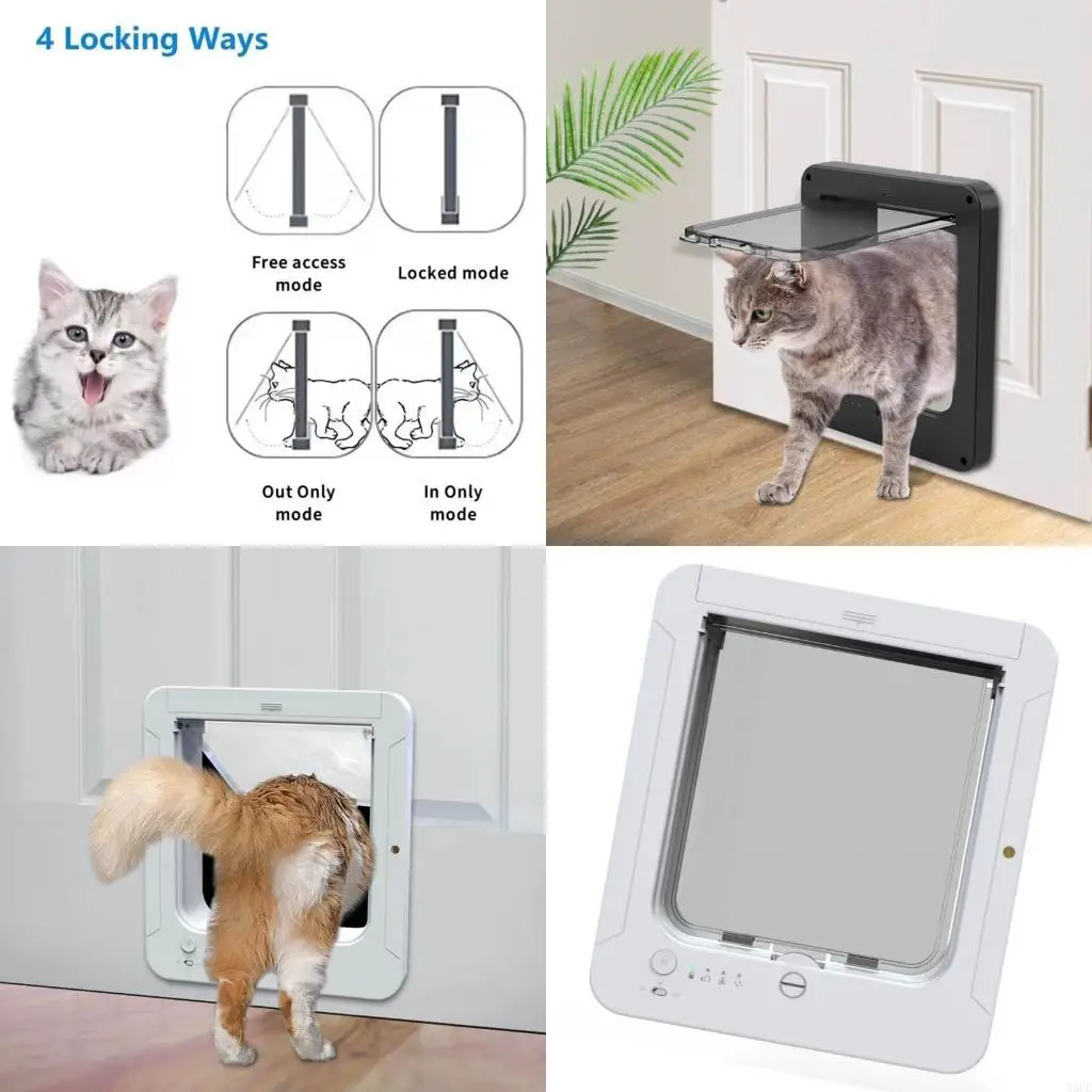 

FRID Интеллектуальная дверь для домашних животных с обнаружением домашних кошек в помещении и на улице Прочная металлическая для