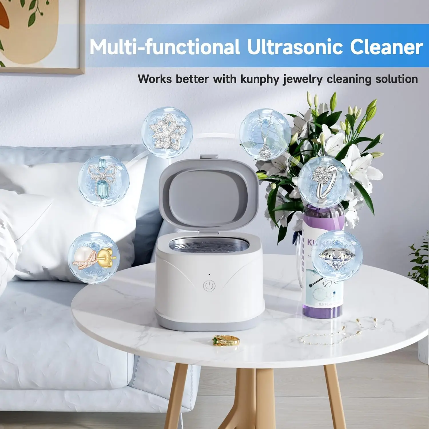 2025 New Ultrasonic Cleaning Machine for Tooth Aligners and Jewelry, Portable Ultrasonic Jewelry Cleaner