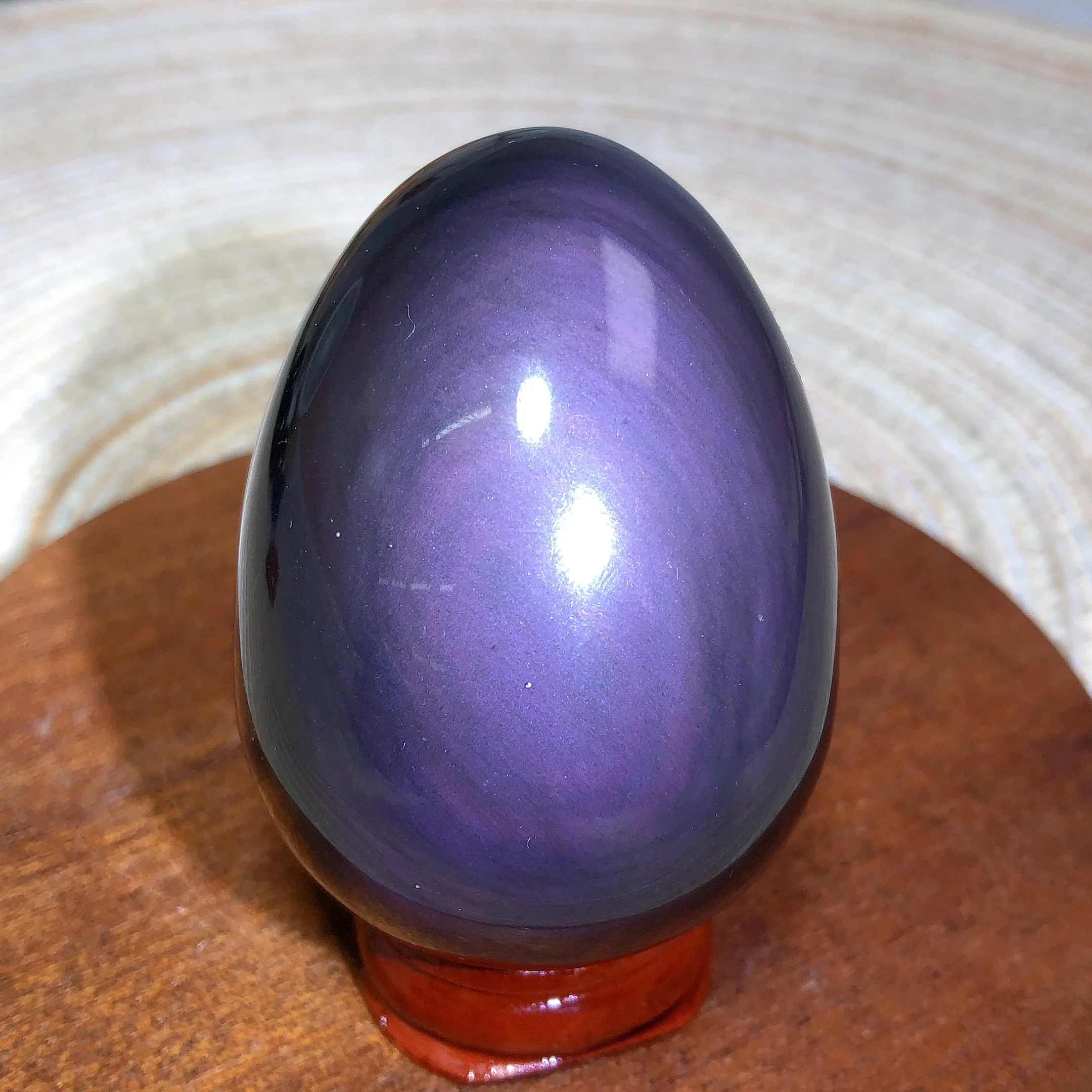 

Natural Crystals Rainbow Obsidian Eggs Colorful Flash Energy Ornament Healing High Quality Wholesale Home Decorations Room Decro