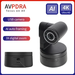 MINI 4K PTZ Webcam AI Auto framing Gesture Recognition Control Built-in Mic USB Video Camera for Laptop Live Streaming