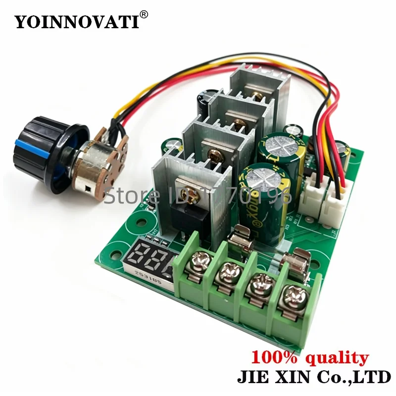 30A PWM Speed Controller with Digital Display for Brushed DC Motor, DC 6-60V Motor Driver Switch