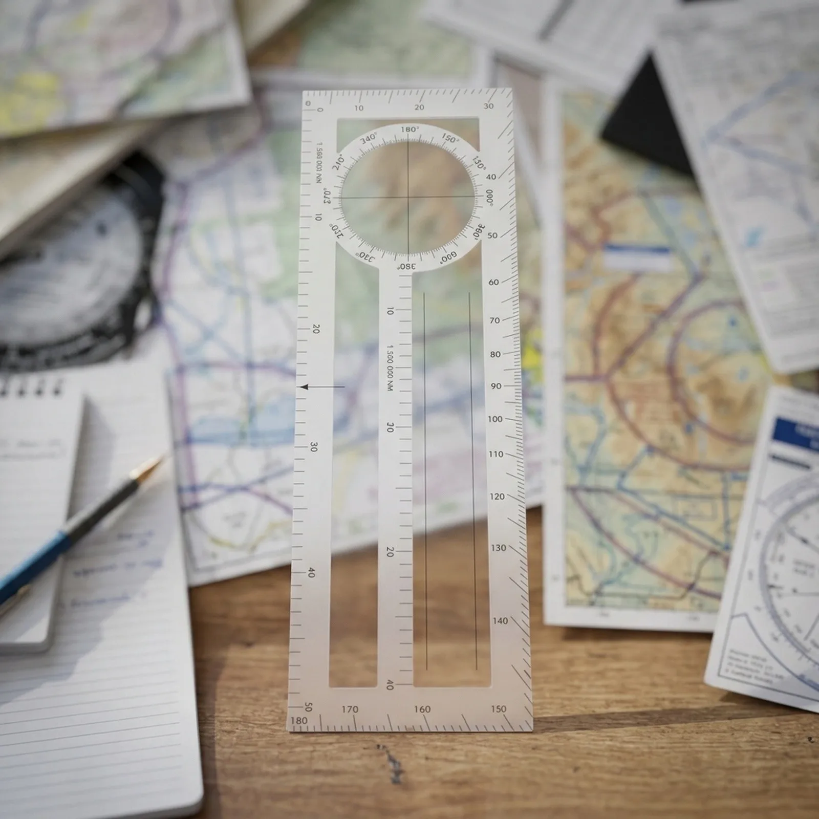 CNP-1 Flight Navigation Drawing Rule for Paper Chart Plotting with Easy Read Scale and Reference 16.8 x 6.2 cm