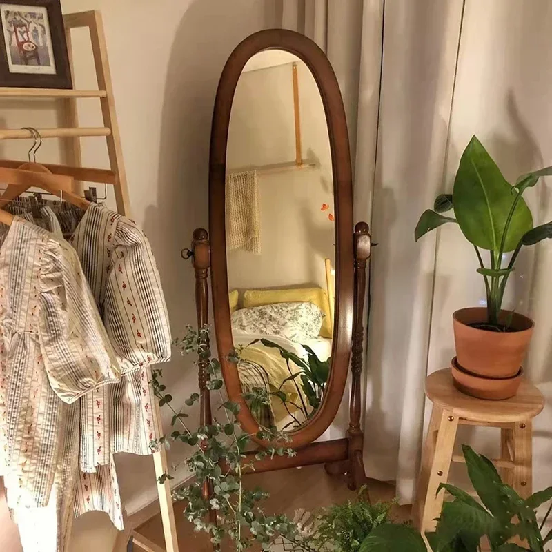 

Long Vintage Full Body Decorative Mirror Wall Shower Floor Makeup Mirror Standing Crafts Deco Chambre Decoration Home YX50DM