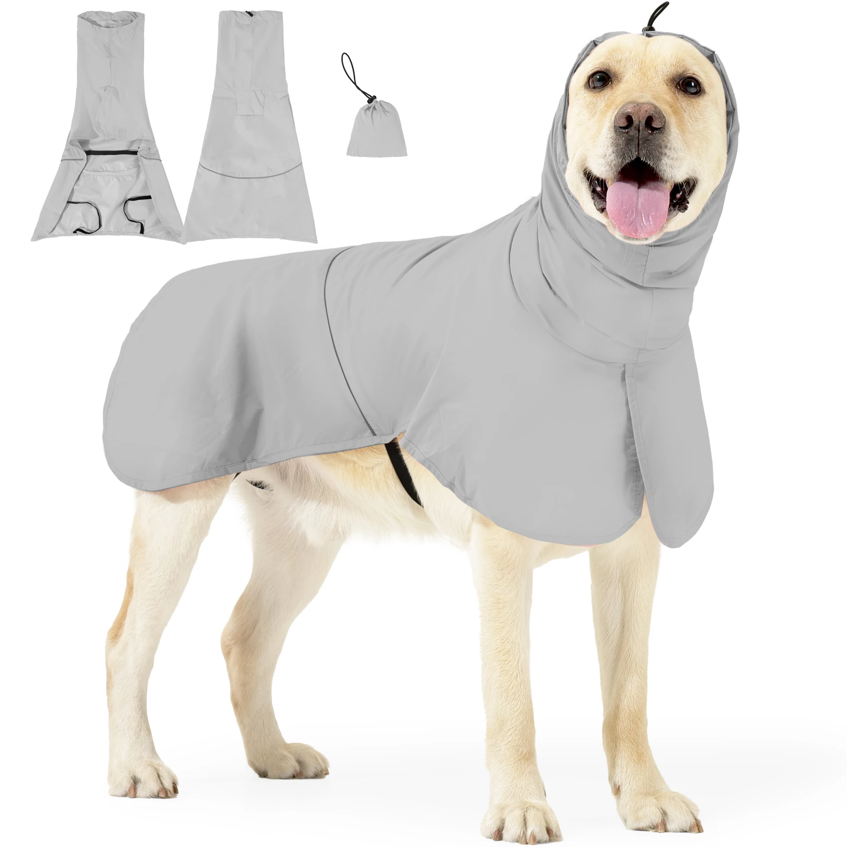 Sommer-T-Shirt für Hunde, Sonnenschutzkleidung, Hunde-Regenmantel für große, mittelgroße und kleine Hunde, Welpen, verstellbare Hunde-Regenjacke