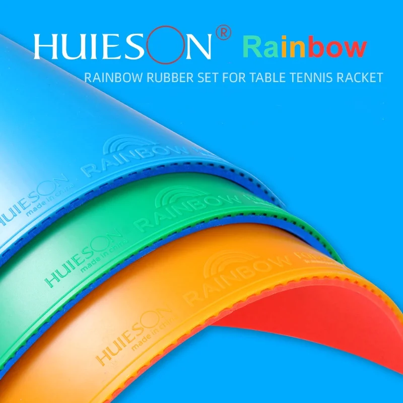 

Huieson Colorful Rainbow Table Tennis Rubber Semi-Sticky Ping Pong Rubber ITTF Approved Blue/Green/Yellow Easy to Control