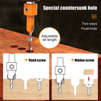 【MEET】For Woodworking Tools 5PCS HSS Counter Sink Drill Bit Set 8Mm Shank For Wood Screw Router Hole Punch