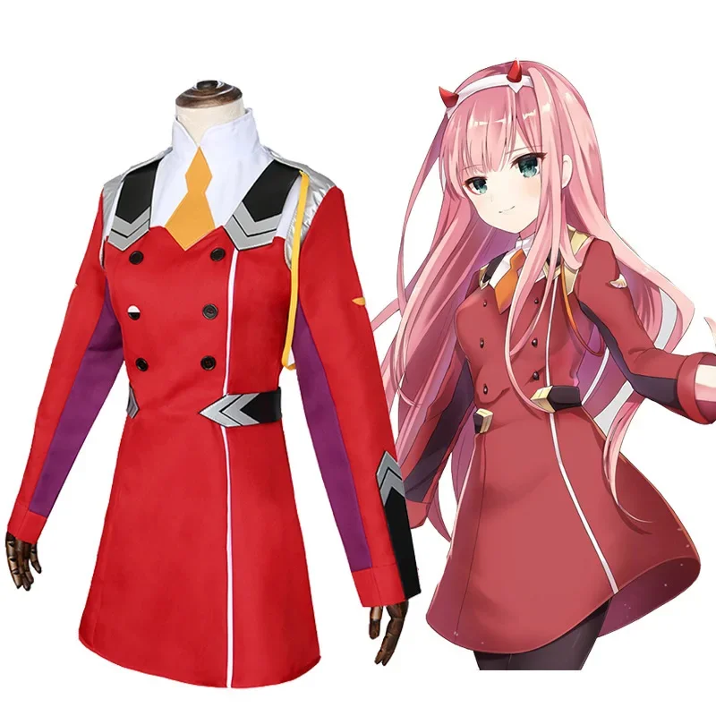 

Animie 02 Zero Two Cosplay Costume DARLING In The FRANXX Cosplay DFXX Women Halloween Costume Full Sets Dress