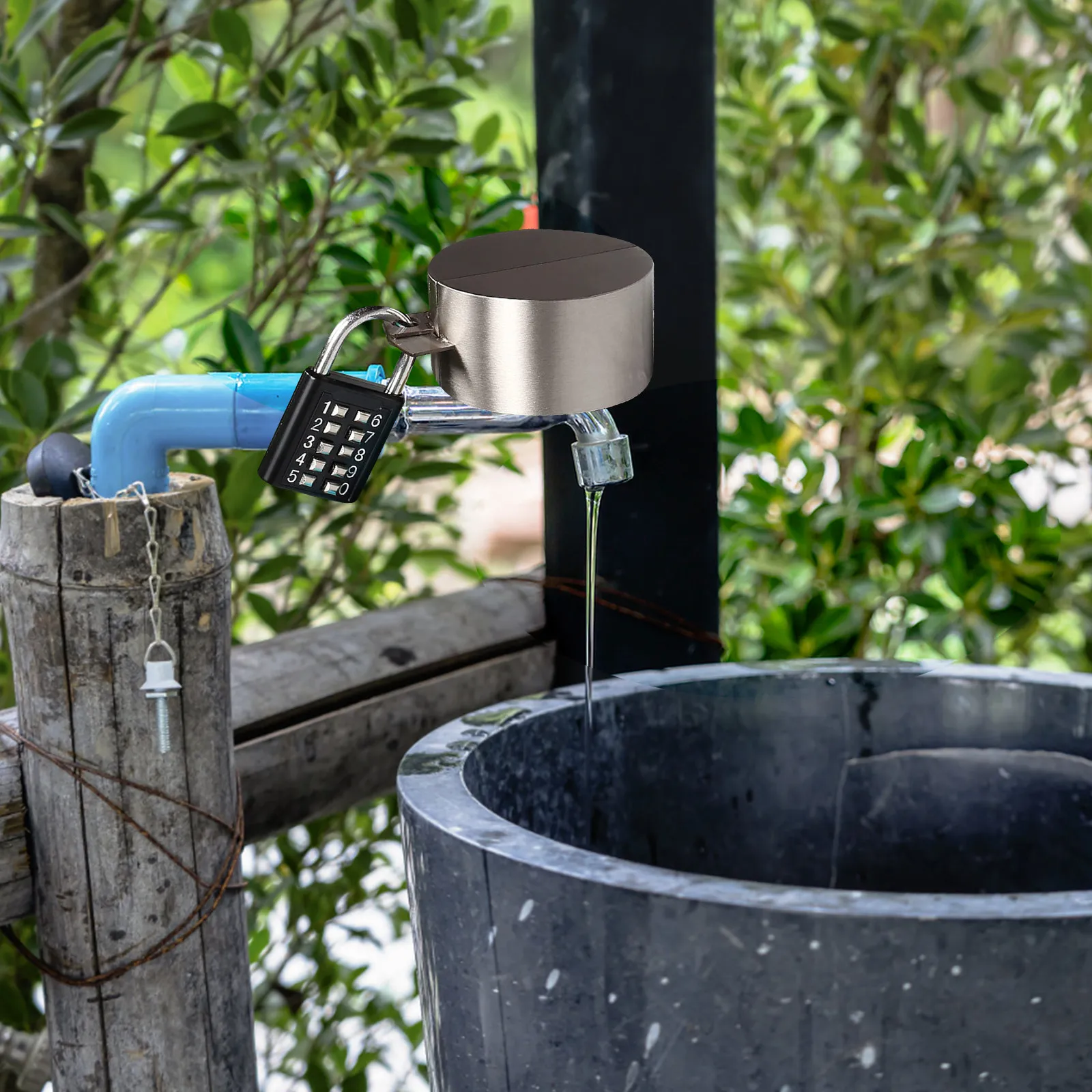 Spigot Lock Outdoor Water Faucet Combination Lock Secure Code Digital Padlock Weather Resistant Easy Installation for Home