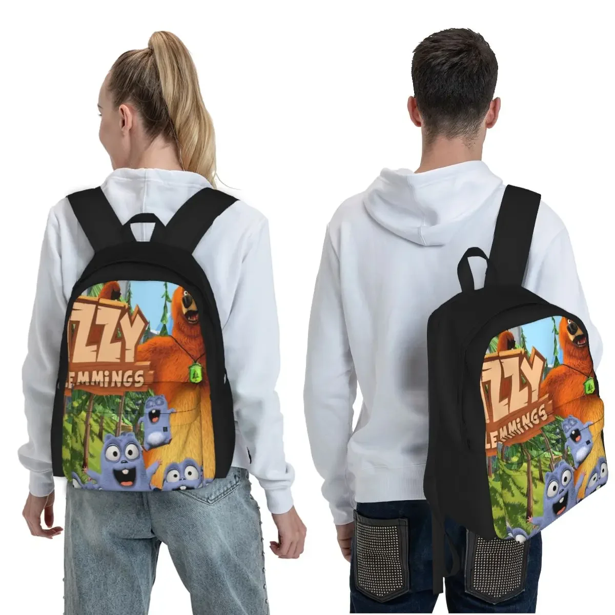 Grizzy And The Lemmings Student Backpack School Bag Hiking Travel Daypack for Men Women Fashion Bookbag Shoulder Bags