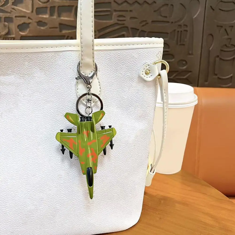 Cartoon Airplane Keychain Combat Aircraft Keychain Pendant Portable Cartoon Airplane Charm Small Stress Relief Toy for Bags