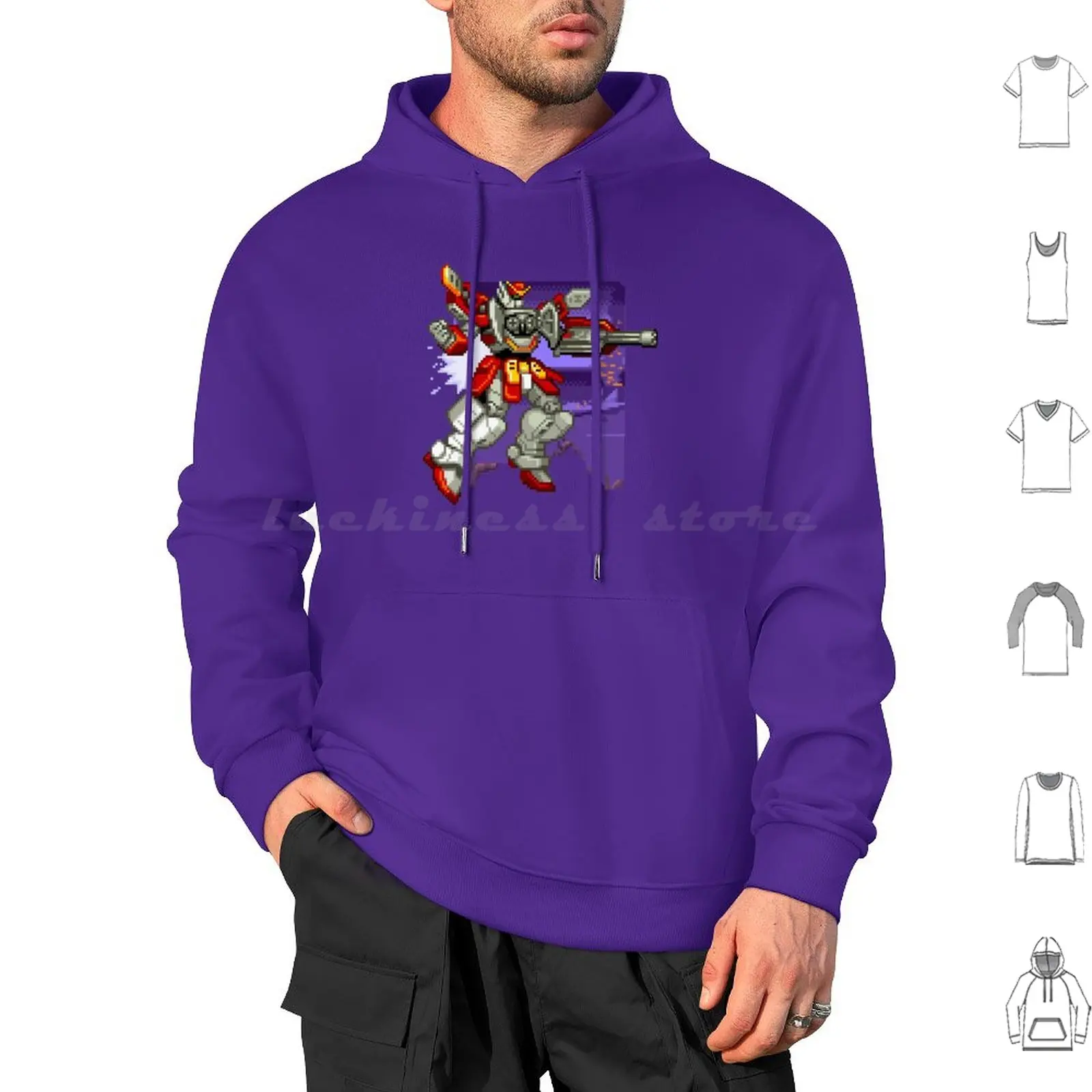 Heavyarms Hoodie cotton Long Sleeve Wing Endless Duel Heavyarms Heavy Arms Mobile Suit Mecha Japanese Anime Manga Geek Super