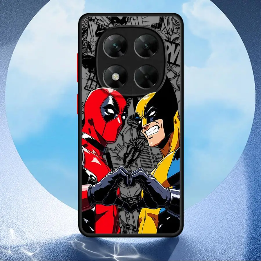 Чехол WolveriNe и Дэдпул для Xiaomi Redmi Note 13 10 14 Pro Plus 12 10S 11 11S, матовый чехол для телефона
