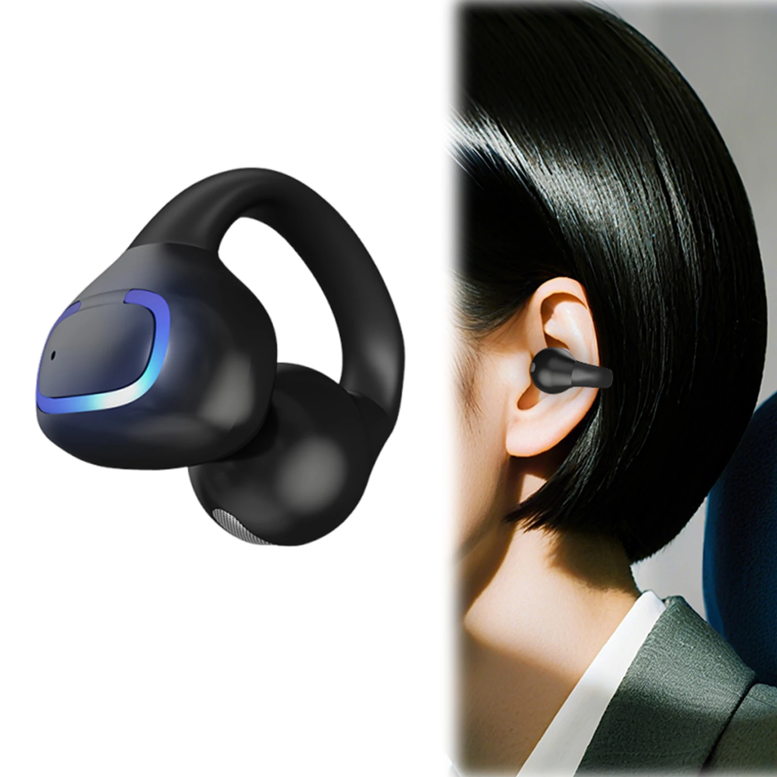 BT 5.4 Wireless Mini Single Earbud IPX5 Waterproof Noise Canceling Earphones Multi-Purpose for Smart Phones PC TV Audiobook