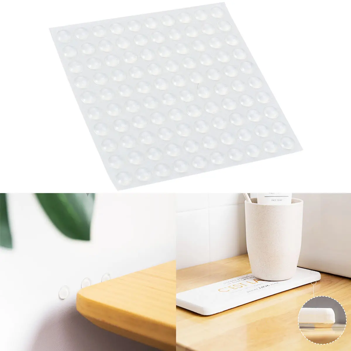 100Pcs Clear Silicone Bumper Pads for Furniture Protection Scratch Resistant Rubber Feet Pads Anti Slip Absorber Damper