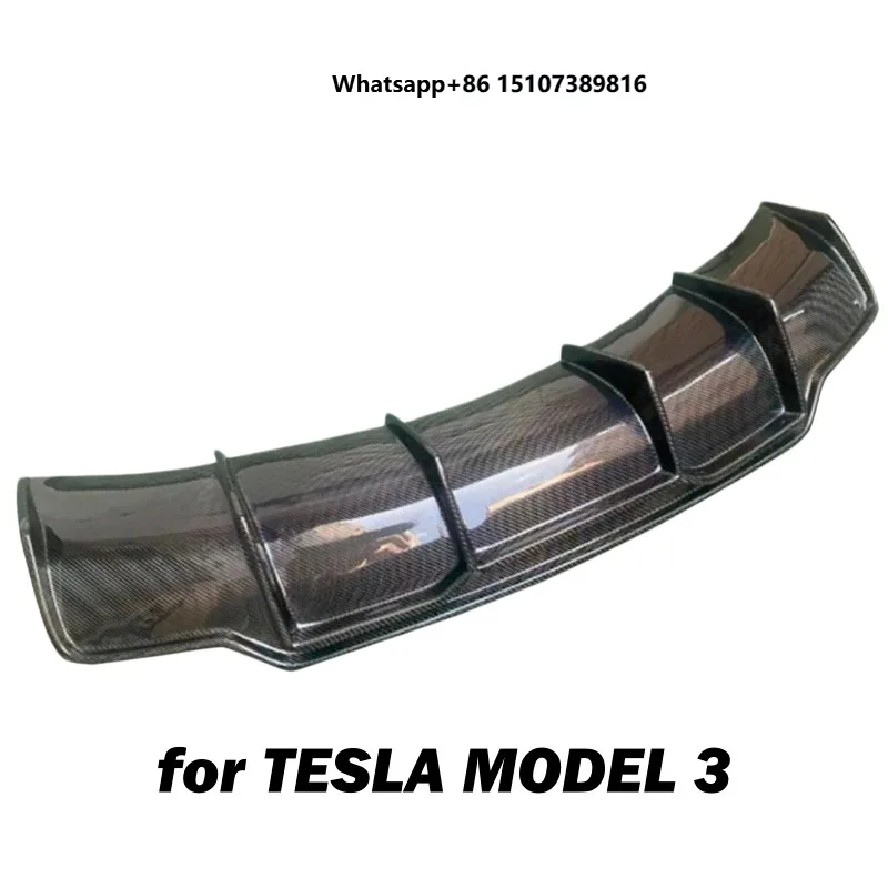 Carbon Fiber Rear Lip Tail Lip with Rear Diffuser for Model 3 V-Model Applicable to Models From 2018 Onward Made in China