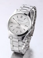 Montre à quartz pour femmes, bracelet en acier, design avec calendrier, accessoire de mode quotidien, cadeau d'anniversaire, sans boîte. 4