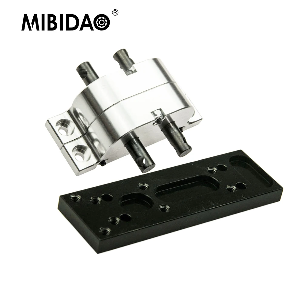 MIBIDAO Metal Transfer Case Gearbox Intermediate Fixing Plate for Axial SCX10 D90 1/10 RC Crawler Car Truck Model Upgrade Parts