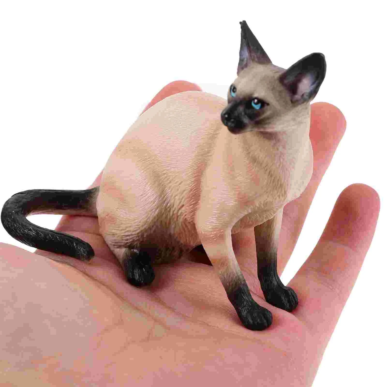 Figurine di gatto statua animale ornamento in miniatura Siamese figura di gattino Figurine da giardino Figure Mini scultura realistica Decor