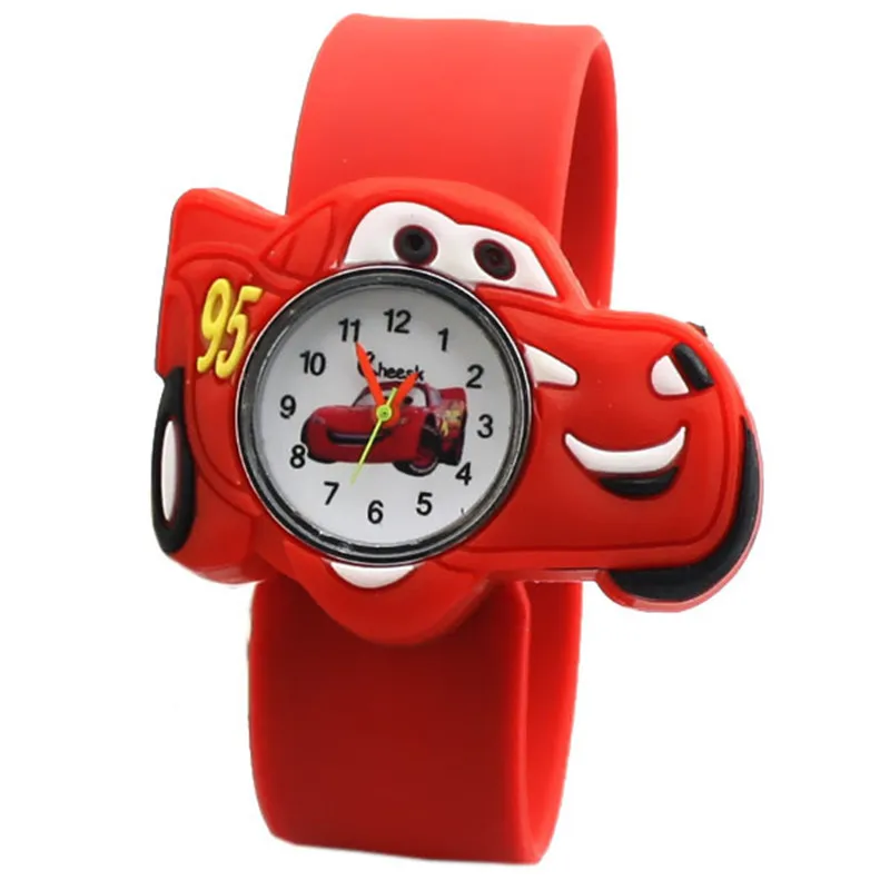 Disney Spiderman Car Story Children's Watch Silicone Strap Wristwatch Waterproof Cartoon Anime Color Ring Toy Clock Relogio