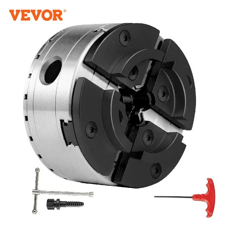 VEVOR Woodworking Lathe Chuck 125mm MX-125M 4-Jaw M33 Threading Self-Centering Clamping Range 45 mm-121 mm for Bowls & Sticks