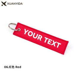 Custom Embroidered Keychain Key Tag For Car Motorcycle Embroidery Fabric Keychains Customized Your Text Name Logo