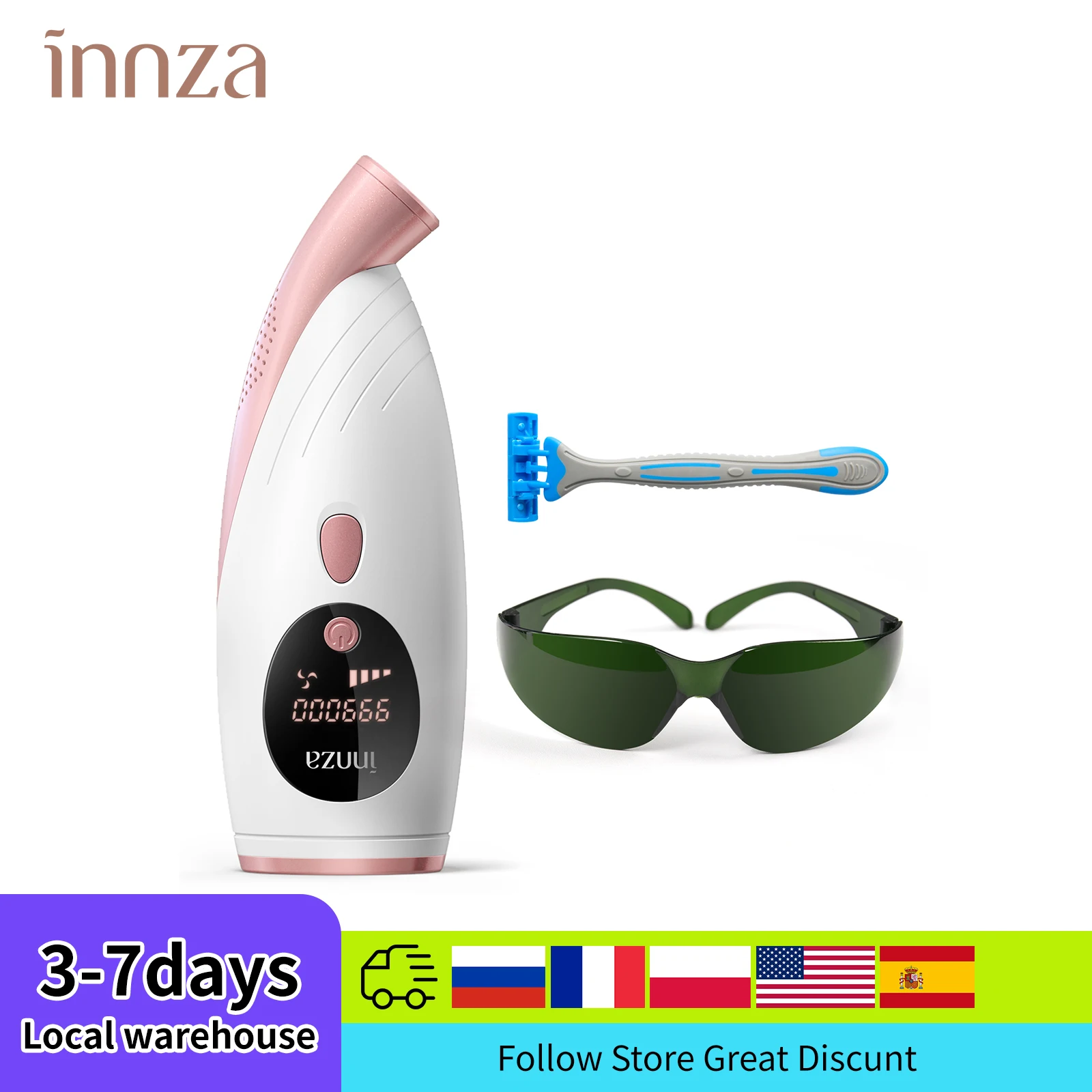 

Innza D26 Pulsed Light Epilator (ILP - Multi-zone - White/Pink)