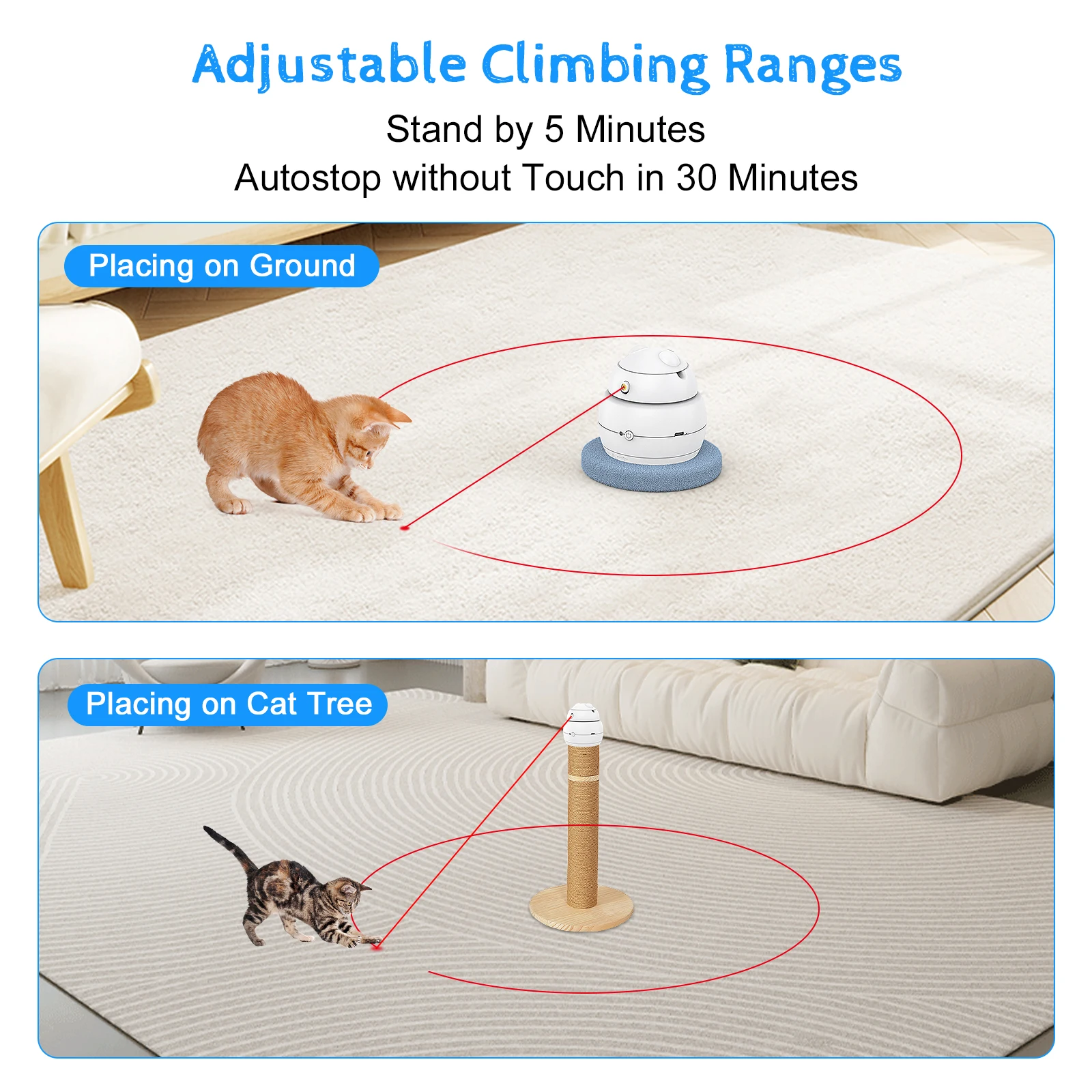 4-in-1 electric cat toy, automatic cat action Ripper toy replacement, interactive cat toy with laser， pet products ,cat toy