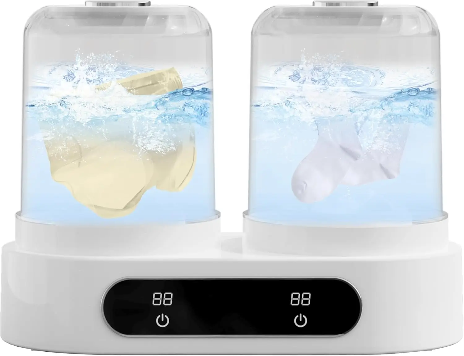 

Portable Washing Machine, 3L Cordless Underwear Washer, 2 Modes, 3600mAh, for Dorm, RV, Hotel (White)