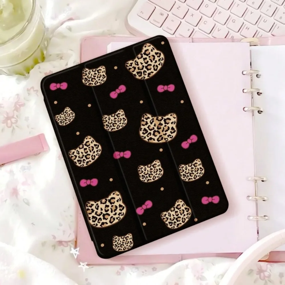 

Чехол для планшета с леопардовым принтом, «кошачий глаз» и лук для iPad pro 10/11/2020/6/7/8/Air 3-й/Air 4/9 поколения/Air 5-го поколения 2022/Air 11