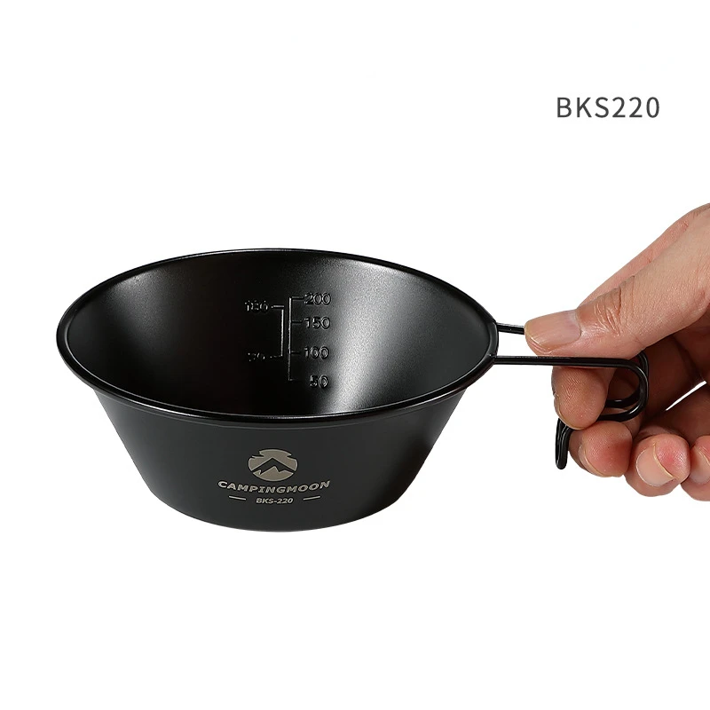 

Camping Outdoor Cookout Stainless Steel Black Titanium Plated Shera Bowl Small Eating Bowl Gear Hiking Outing Tableware Gift New