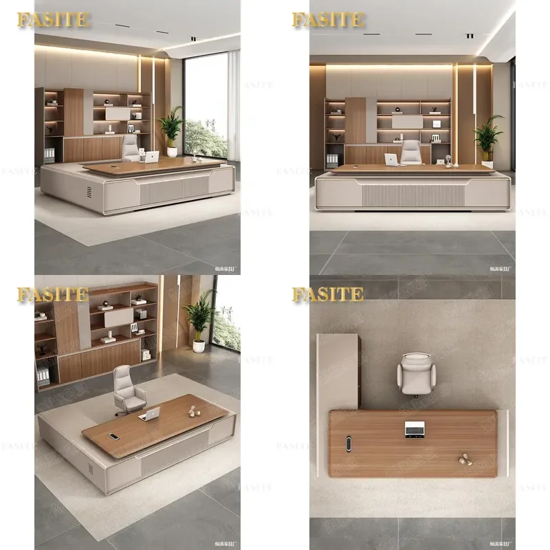 For Office Desk and Chair Set New Chinese Style Light Luxury Large Executive Table High End Manager Desk with Premium Sense